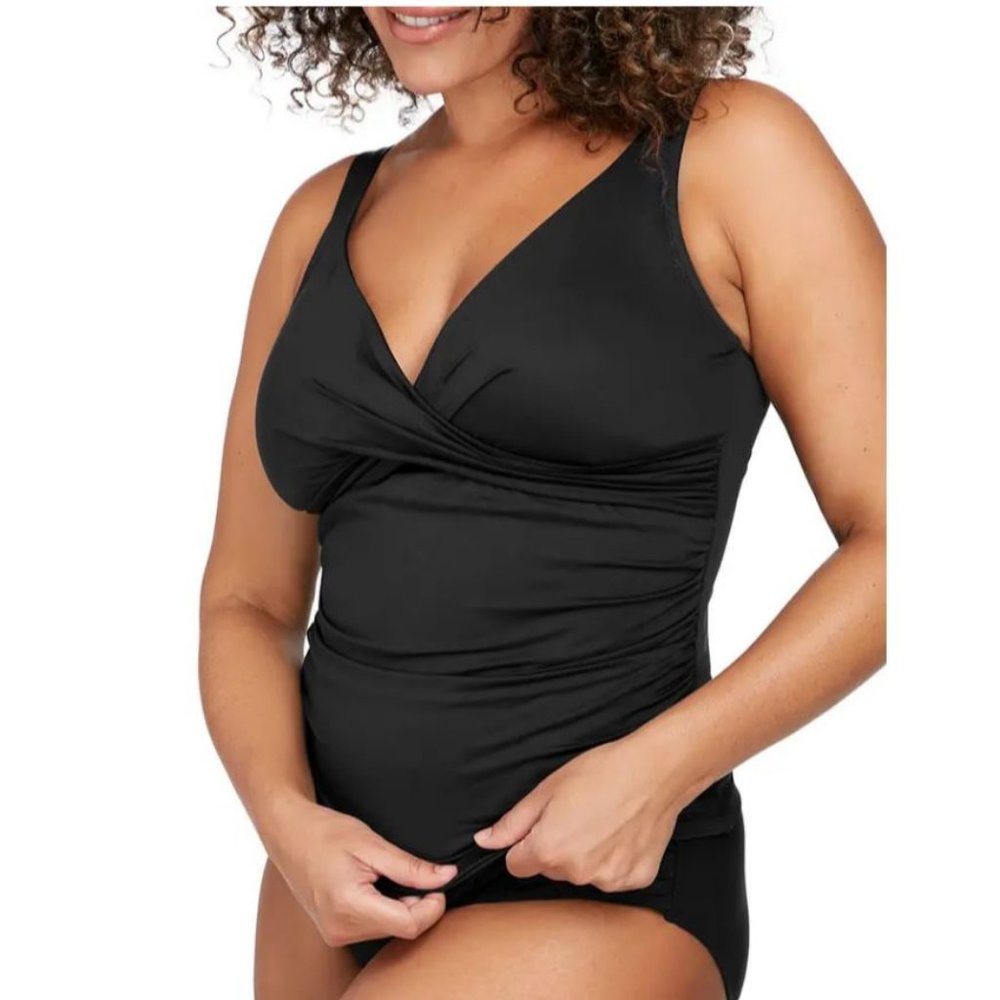 Black Ruched Tankini